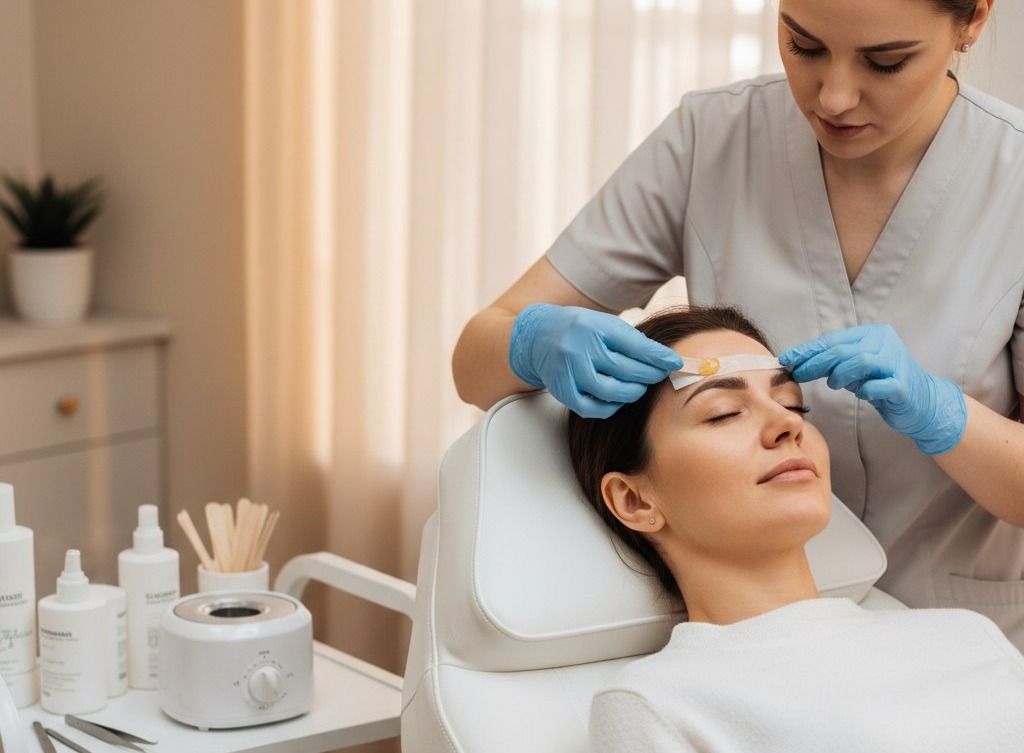 Professional eyebrow waxing and facial hair removal services at A Better Cut Salon in West Palm Beach